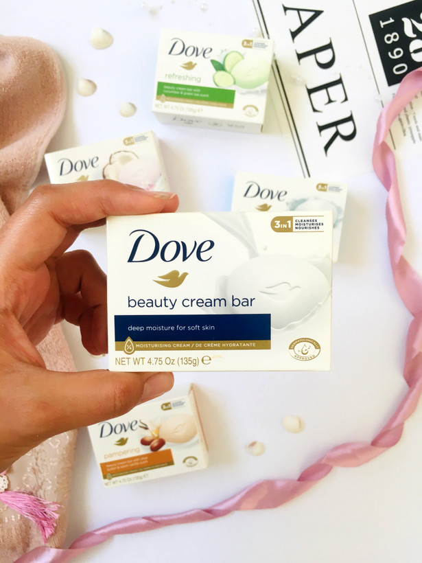 صابون کرمدار Dove رایحه رز صورتی ۱۳۵ گرمی