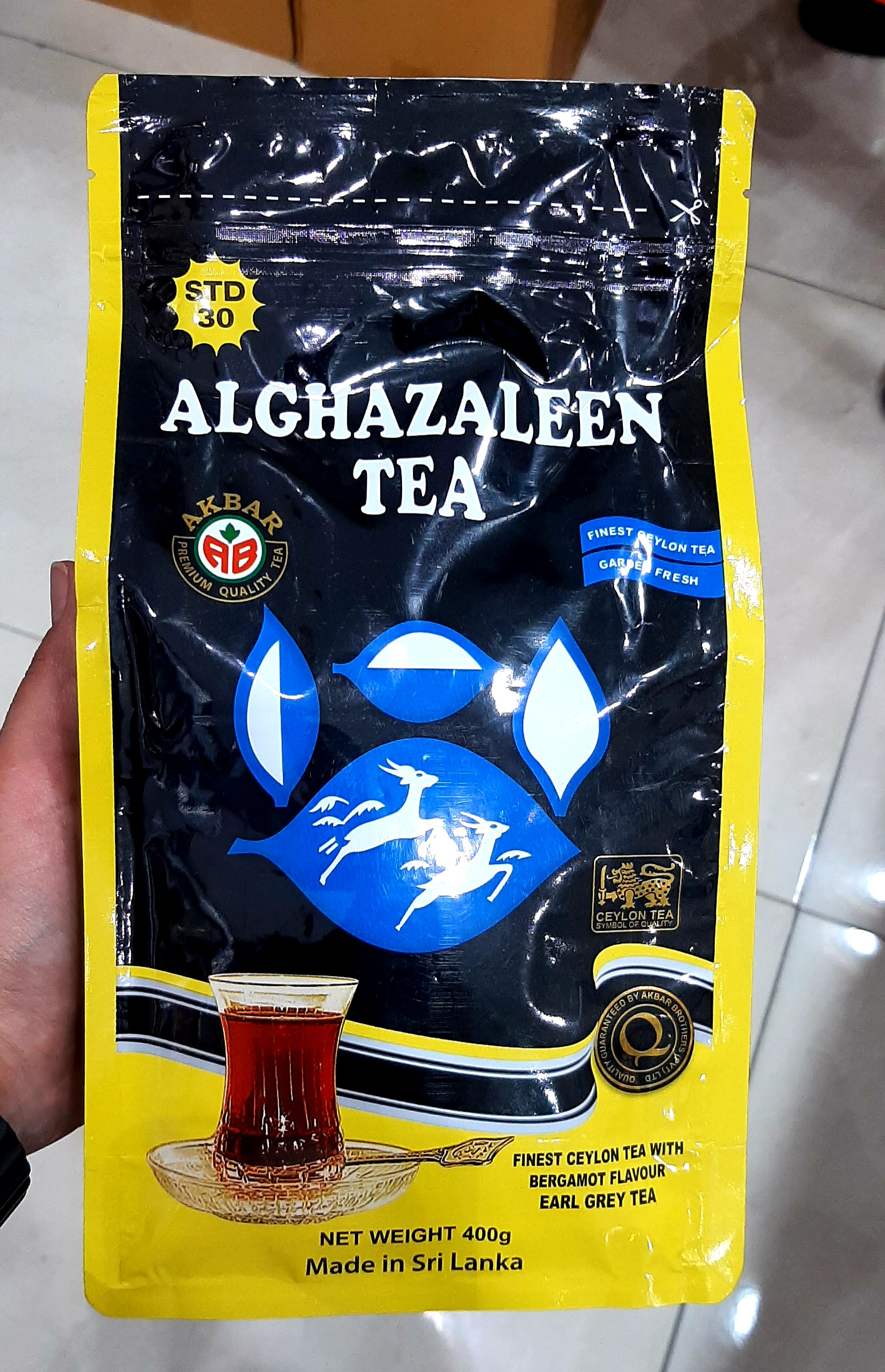 چای دو غزال اصل سیلان ۴۰۰ گرمی مدل ارل گری (طعم برگاموت) | چای عطری مرغوب سریلانکایی