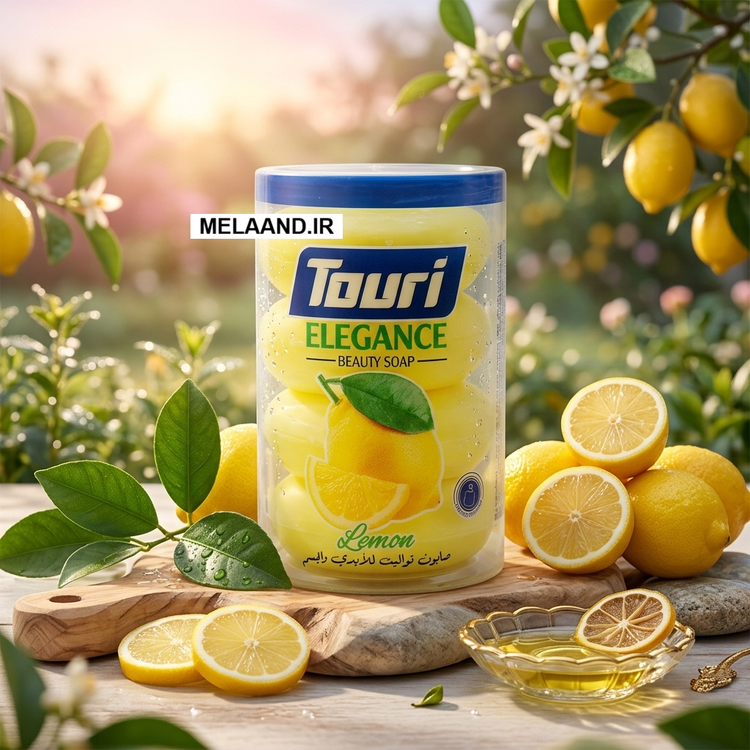 صابون توری رایحه لیمو مدل Elegance بسته 4 عددی 400 گرمی ساخت اردن