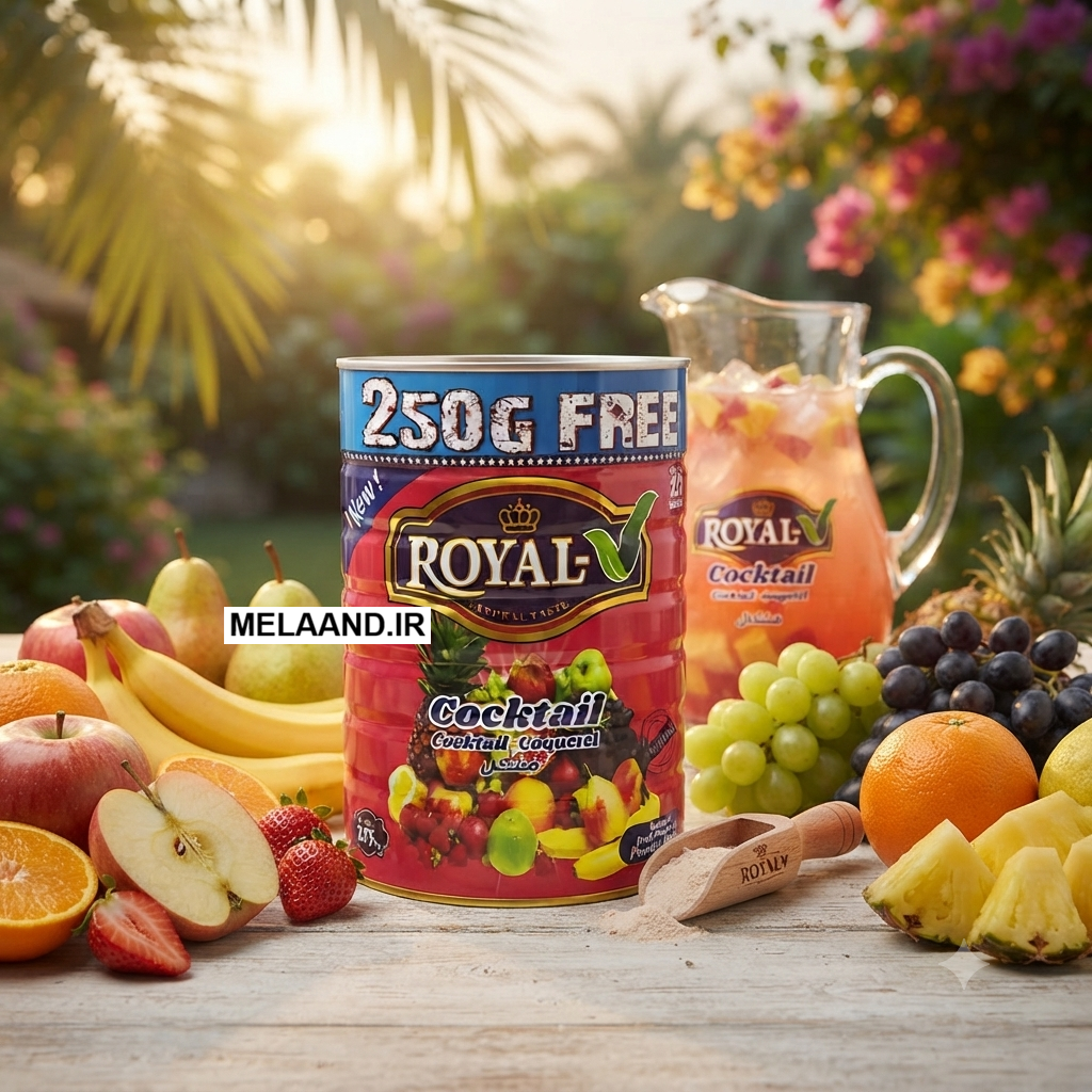 پودر شربت هفت میوه رویال مدل Cocktail وزن 2.750 کیلوگرم