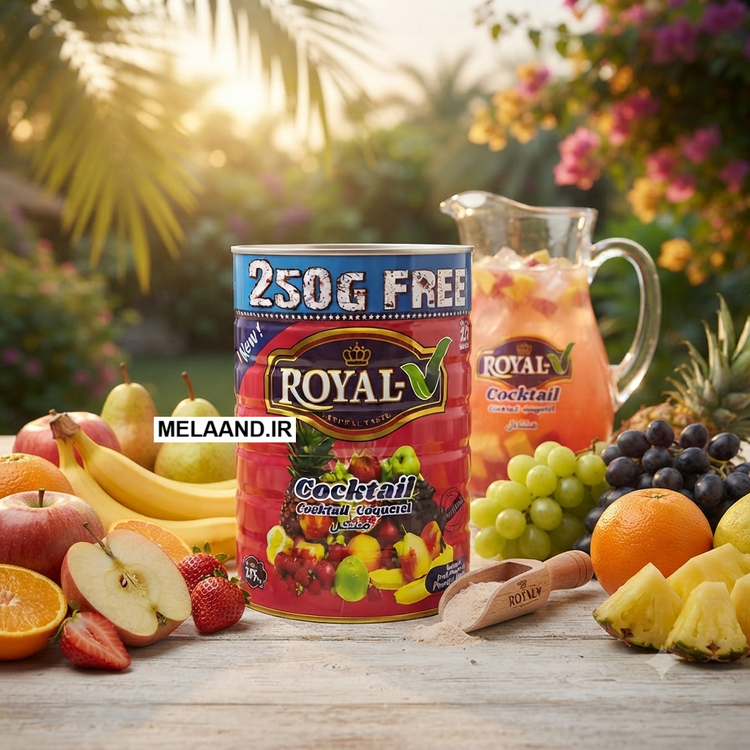 پودر شربت هفت میوه رویال مدل Cocktail وزن 2.750 کیلوگرم