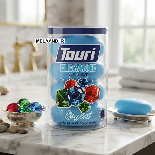 صابون توری رایحه کریستال مدل Elegance بسته 4 عددی وزن 550 گرم