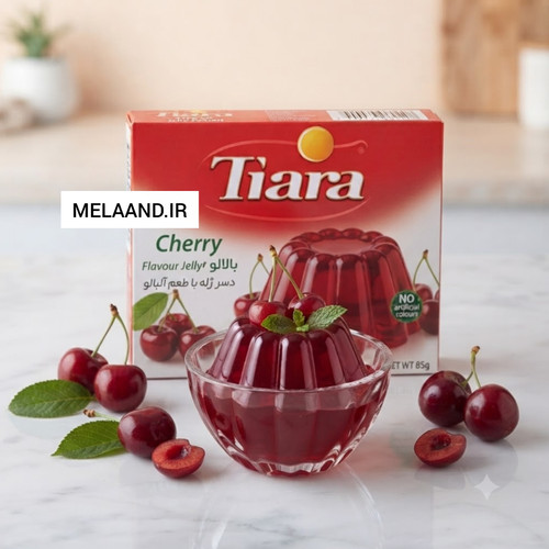پودر ژله تیارا آلبالو (ژله آلبالو تیاری) ۸۰ گرمی Tiara Jelly Dessert Cherry Flavour