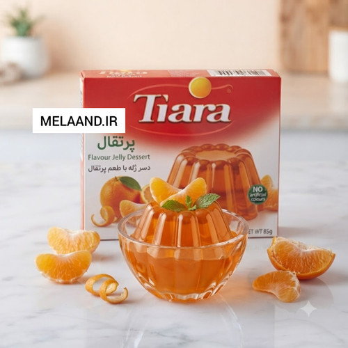 پودر ژله تیارا پرتقال (ژله پرتقال تیاری) ۸۰ گرمی Tiara Jelly Dessert Orange Flavour
