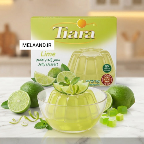 پودر ژله تیارا لیمو ترش (ژله لیمو ترش تیاری) ۸۰ گرمی Tiara Jelly Dessert lime Flavour