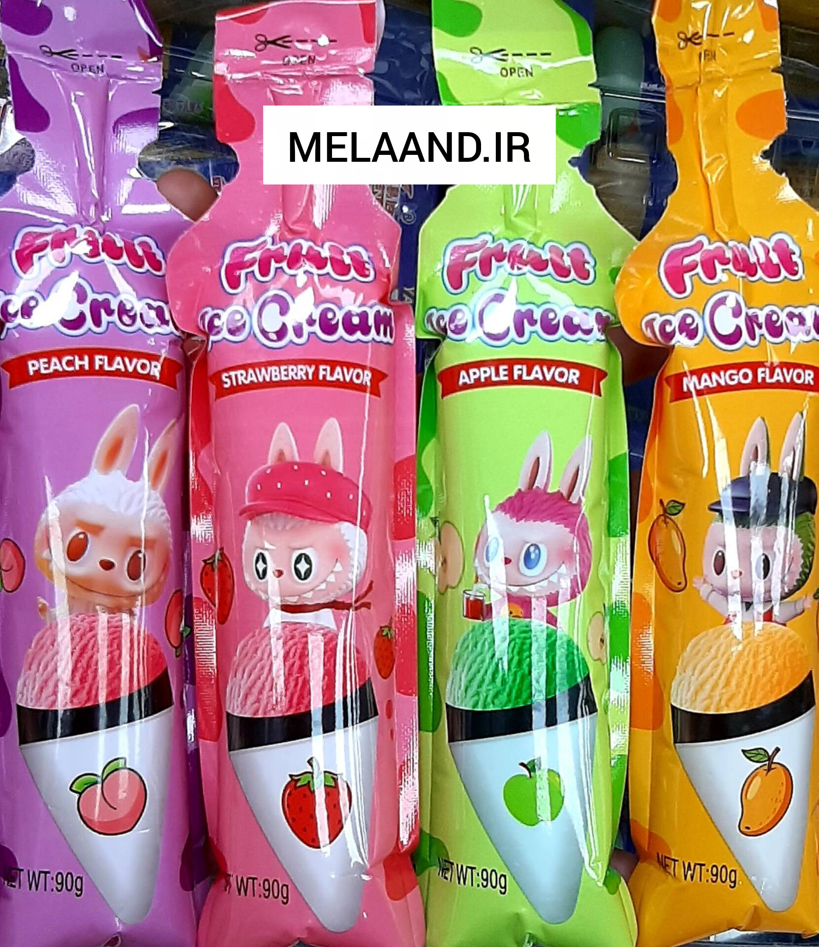 آبنبات ژله‌ای طرح بستنی فروت آیس کریم طعم هلویی 90 گرم