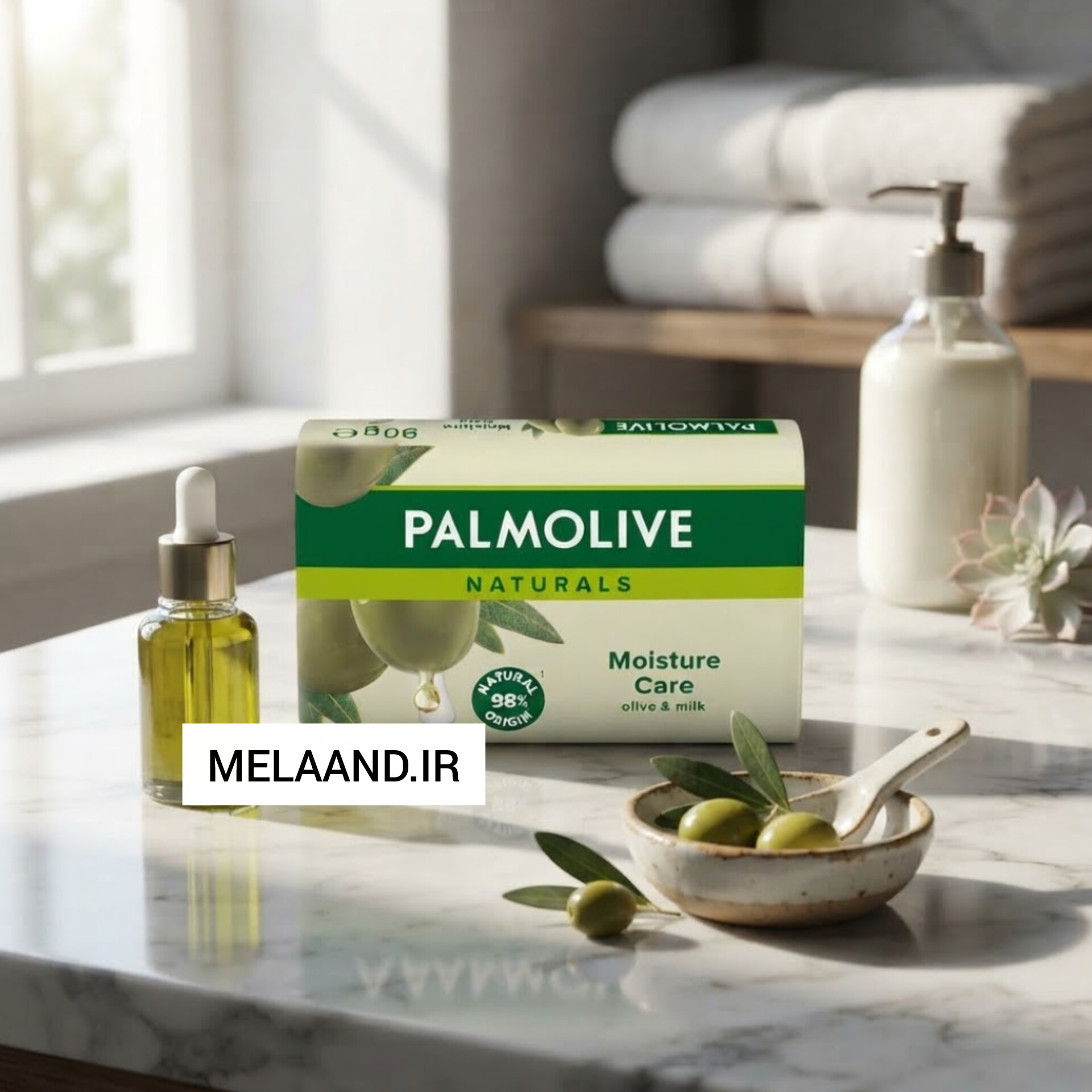 صابون پالمولیو PALMOLIVE اصل عربستان رایحه زیتون و آلوئه ورا وزن 170 گرم